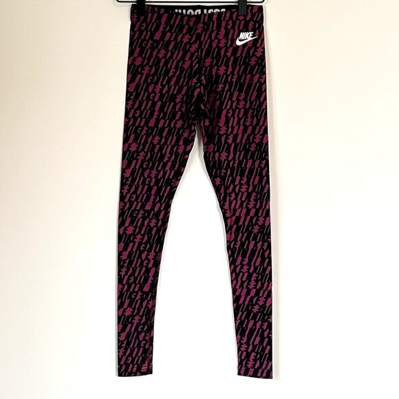 Nike Leg-A-See Magenta and Black Leggings - Size Extra Small - Picture 2 of 6